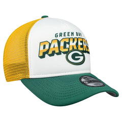 Green Bay Packers New Era Youth Streak 9FORTY A-Frame Adjustable Hat - White/Green on sale