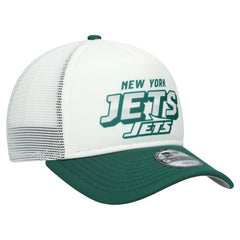 New York Jets New Era Youth Streak 9FORTY A-Frame Adjustable Hat - White/Green cheap