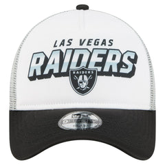 Las Vegas Raiders New Era Youth Streak 9FORTY A-Frame Adjustable Hat - White/Black sale