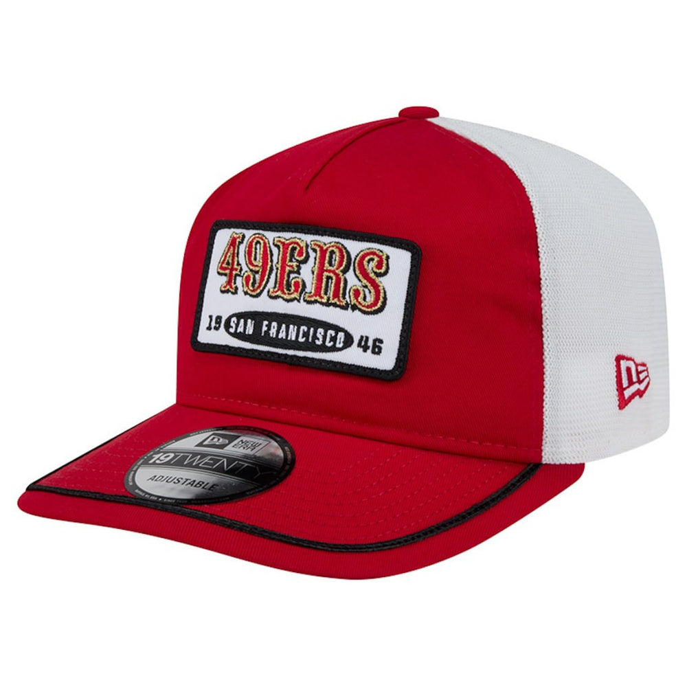 San Francisco 49ers New Era Patch 19TWENTY Adjustable Hat - Scarlet/White cheap