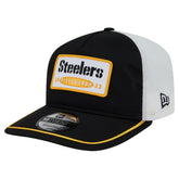 Pittsburgh Steelers New Era Patch 19TWENTY Adjustable Hat - Black/White discount