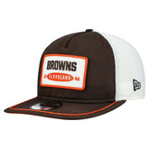 Cleveland Browns New Era Patch 19TWENTY Adjustable Hat - Brown/White discount