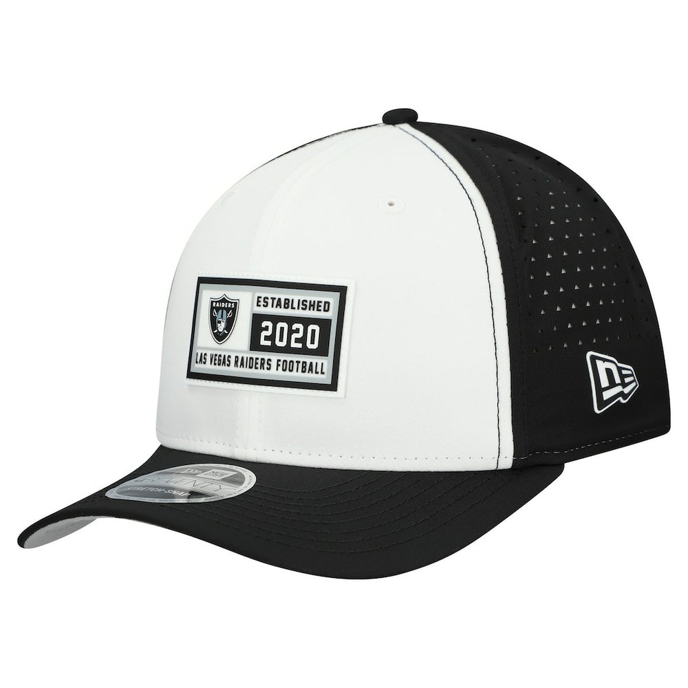Las Vegas Raiders New Era Established Patch 9SEVENTY Adjustable Hat - White/Black cheap