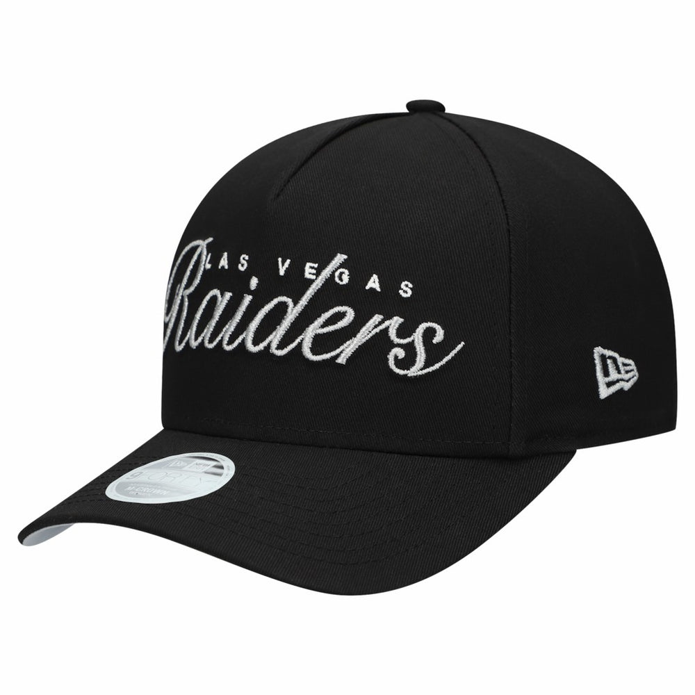 Las Vegas Raiders New Era Women's Metallic 9FORTY M-Crown A-Frame Adjustable Hat - Black cheap