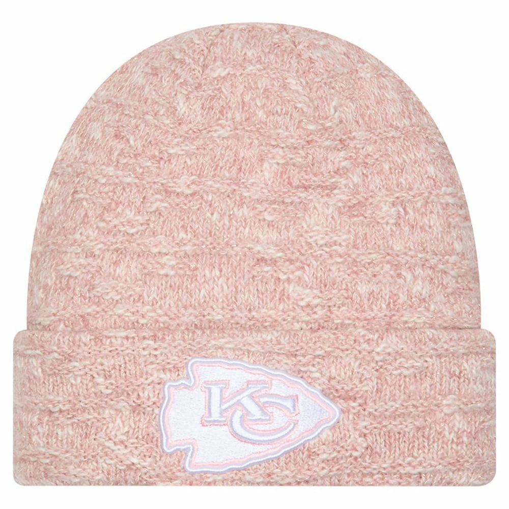 Kansas City Chiefs New Era Women's Metallic Cuffed Knit Hat - Pink sale