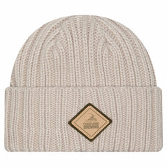Cleveland Browns New Era Logo Applique Cuffed Knit Hat - Light Beige on sale