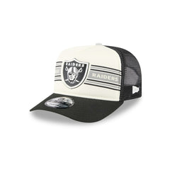 Las Vegas Raiders New Era Banner A-Frame 9FIFTY Trucker Snapback Hat - Cream/Black sale