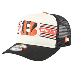 Cincinnati Bengals New Era Banner A-Frame 9FIFTY Trucker Snapback Hat - Cream/Black sale