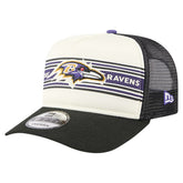 Baltimore Ravens New Era Banner A-Frame 9FIFTY Trucker Snapback Hat - Cream/Black sale