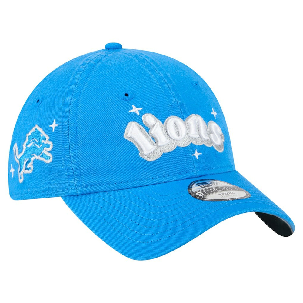 Detroit Lions New Era Girls Youth Cheer 9TWENTY Adjustable Hat - Blue outlet