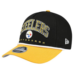Pittsburgh Steelers New Era Youth Arch COOLERA 9FORTY A-Frame Adjustable Hat - Black/Gold cheap