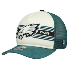 Philadelphia Eagles New Era Youth Banner 9FIFTY A-Frame Adjustable Trucker Hat - Cream/Midnight Green discount