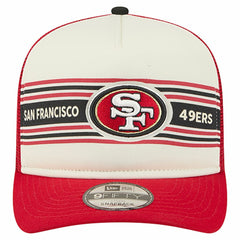 San Francisco 49ers New Era Youth Banner 9FIFTY A-Frame Adjustable Trucker Hat - Cream/Scarlet discount