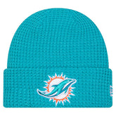 Miami Dolphins New Era Youth Waffle Cuffed Knit Hat - Aqua discount
