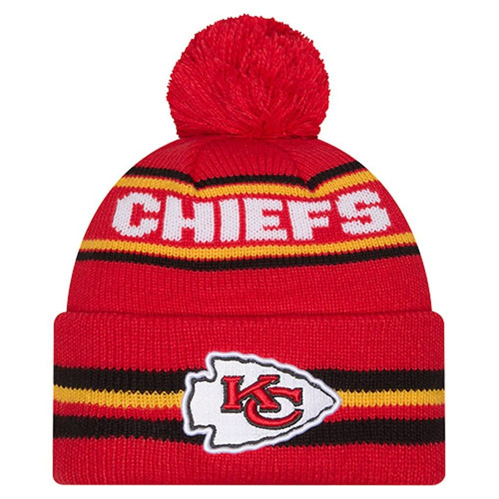 Kansas City Chiefs New Era Youth Classic Cuffed Knit Hat with Pom - Red cheap
