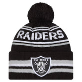 Las Vegas Raiders New Era Youth Classic Cuffed Knit Hat with Pom - Black discount