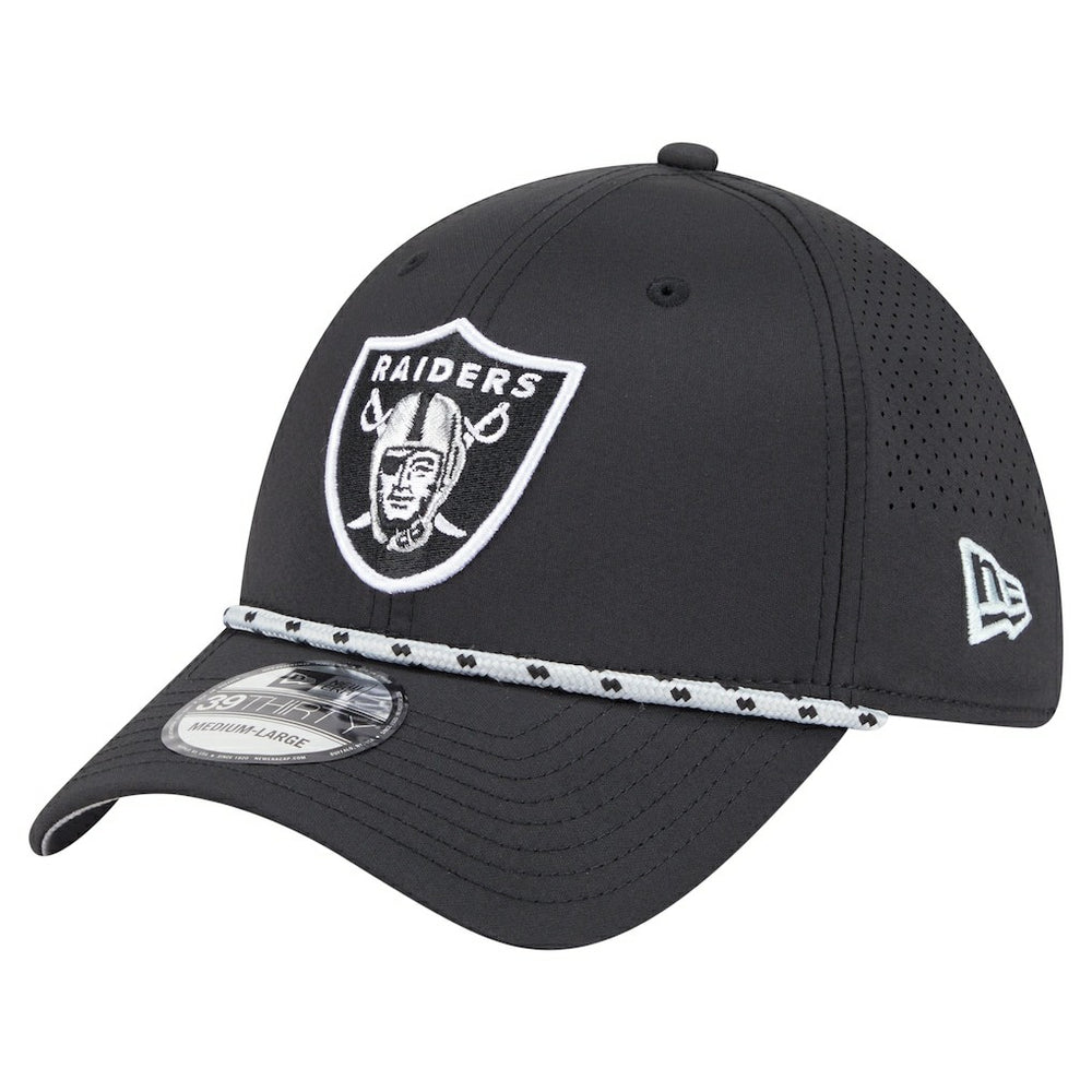 Las Vegas Raiders New Era Perforated 39THIRTY Flex Hat - Black cheap