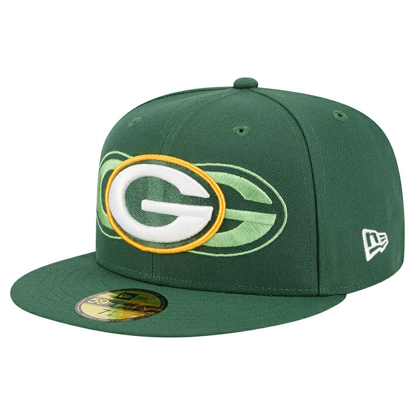 Green Bay Packers New Era Tri-Hit 59FIFTY Fitted Hat - Green on sale