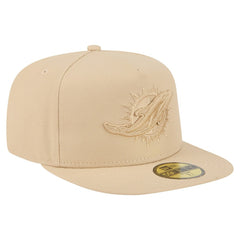 Miami Dolphins New Era Color Pack A-Frame 59FIFTY Fitted Hat - Light Beige discount