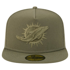 Miami Dolphins New Era Color Pack A-Frame 59FIFTY Fitted Hat - Olive cheap