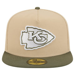 Kansas City Chiefs New Era Color Pack A-Frame 59FIFTY Fitted Hat - Light Beige/Olive sale