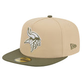 Minnesota Vikings New Era Color Pack A-Frame 59FIFTY Fitted Hat - Light Beige/Olive outlet