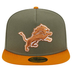 Detroit Lions New Era Color Pack A-Frame 59FIFTY Fitted Hat - Olive/Brown outlet