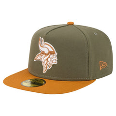 Minnesota Vikings New Era Color Pack A-Frame 59FIFTY Fitted Hat - Olive/Brown for sale