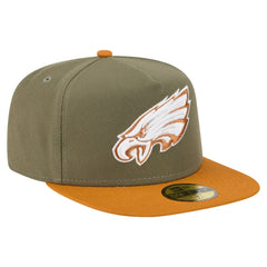 Philadelphia Eagles New Era Color Pack A-Frame 59FIFTY Fitted Hat - Olive/Brown for sale