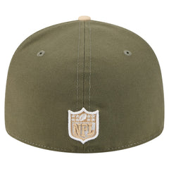 Green Bay Packers New Era Two-Tone Color Pack Split Panel 59FIFTY Fitted Hat - Light Beige/Olive for sale