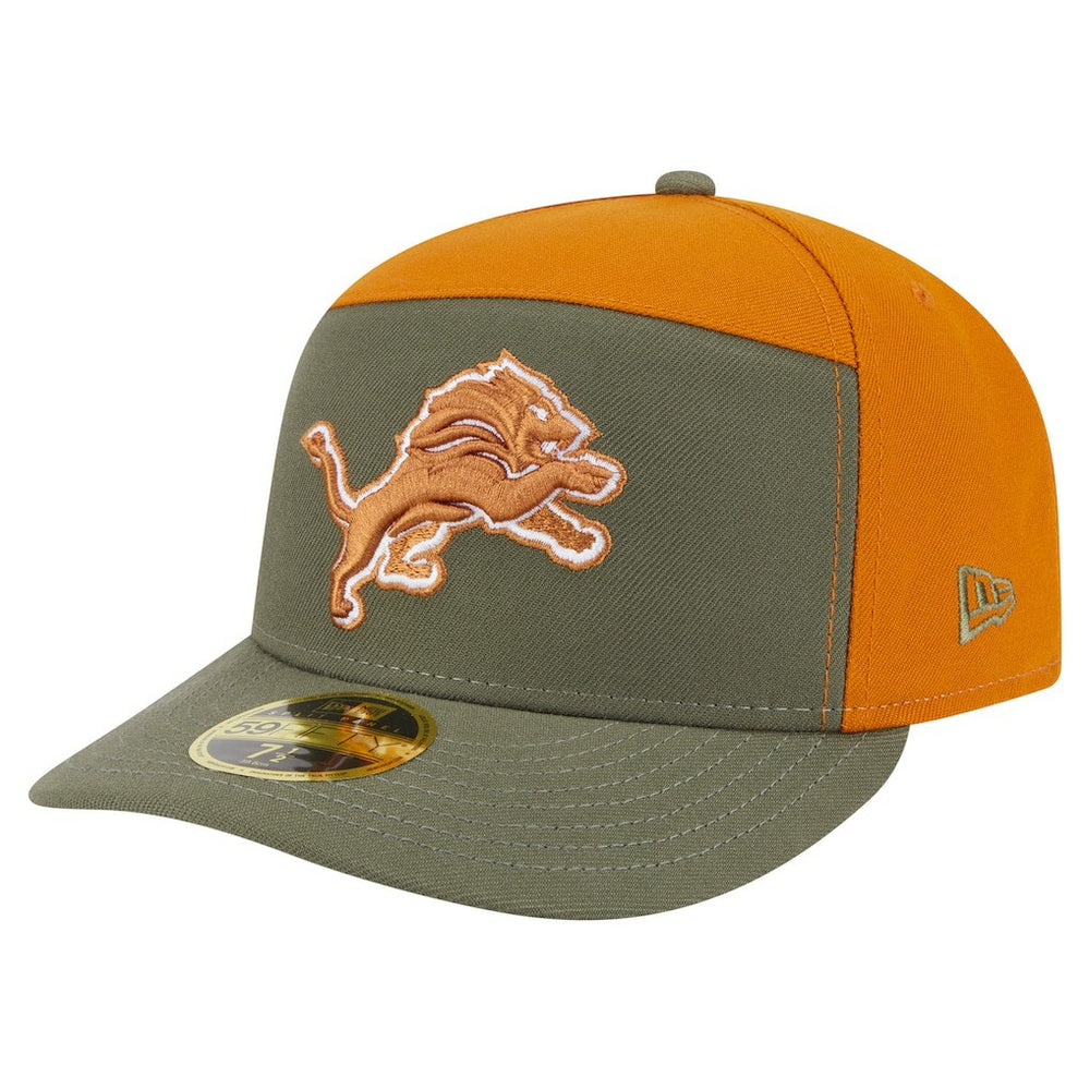 Detroit Lions New Era Two-Tone Color Pack Split Panel 59FIFTY Fitted Hat - Olive/Brown cheap