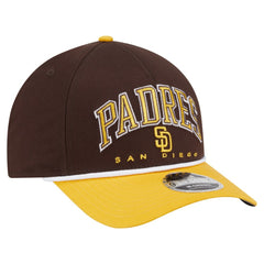 San Diego Padres Arch 9FORTY A-Frame M-Crown Adjustable Hat - Brown/Gold | New Era