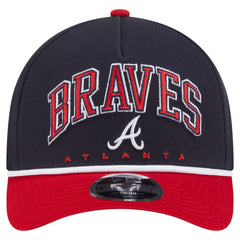 Atlanta Braves Arch 9FORTY A-Frame M-Crown Adjustable Hat - Navy/Red | New Era