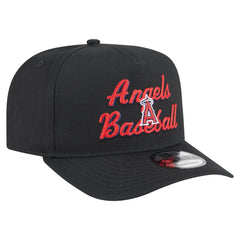 Los Angeles Angels Chainstitch 9FIFTY A-Frame Snapback Hat - Black | New Era