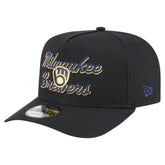 Milwaukee Brewers Chainstitch 9FIFTY A-Frame Snapback Hat - Black | New Era