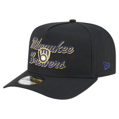 Milwaukee Brewers Chainstitch 9FIFTY A-Frame Snapback Hat - Black | New Era