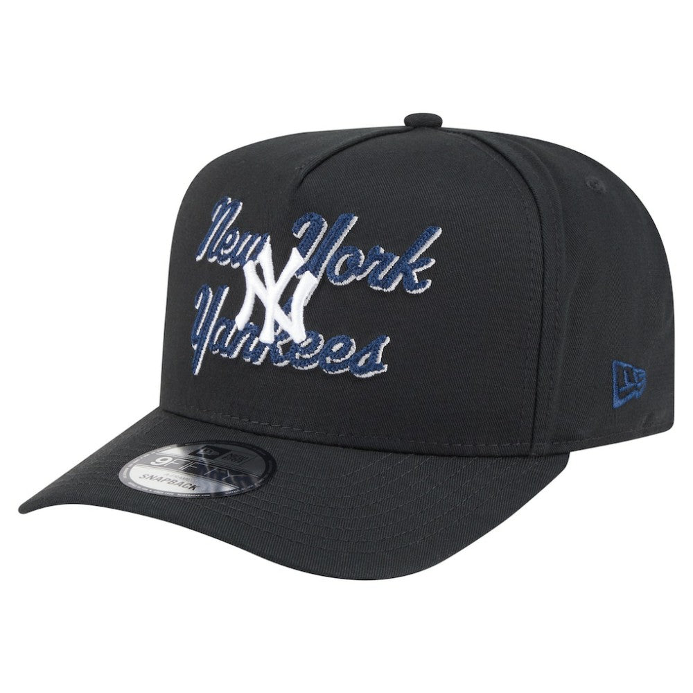 New York Yankees Chainstitch 9FIFTY A-Frame Snapback Hat - Black | New Era