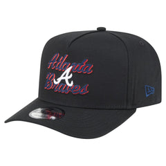 Atlanta Braves Chainstitch 9FIFTY A-Frame Snapback Hat - Black | New Era