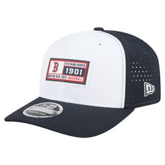 Boston Red Sox Established Patch 9SEVENTY Adjustable Hat - White/Navy | New Era