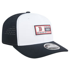 Boston Red Sox Established Patch 9SEVENTY Adjustable Hat - White/Navy | New Era