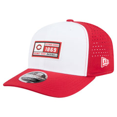 Cincinnati Reds Established Patch 9SEVENTY Adjustable Hat - White/Red | New Era