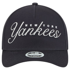New York Yankees Women's Metallic A-Frame 9FORTY Adjustable Hat - Navy | New Era