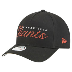 San Francisco Giants Women's Metallic A-Frame 9FORTY Adjustable Hat - Black | New Era