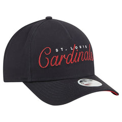 St. Louis Cardinals Women's Metallic A-Frame 9FORTY Adjustable Hat - Navy | New Era