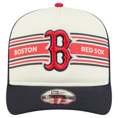 Boston Red Sox Banner A-Frame 9FIFTY Trucker Snapback Hat - Cream/Navy | New Era