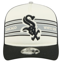 Chicago White Sox Banner A-Frame 9FIFTY Trucker Snapback Hat - Cream/Black | New Era
