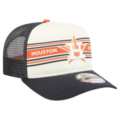 Houston Astros Banner A-Frame 9FIFTY Trucker Snapback Hat - Cream/Navy | New Era