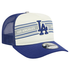 Los Angeles Dodgers Banner A-Frame 9FIFTY Trucker Snapback Hat - Cream/Royal | New Era
