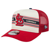 St. Louis Cardinals Banner A-Frame 9FIFTY Trucker Snapback Hat - Cream/Red | New Era