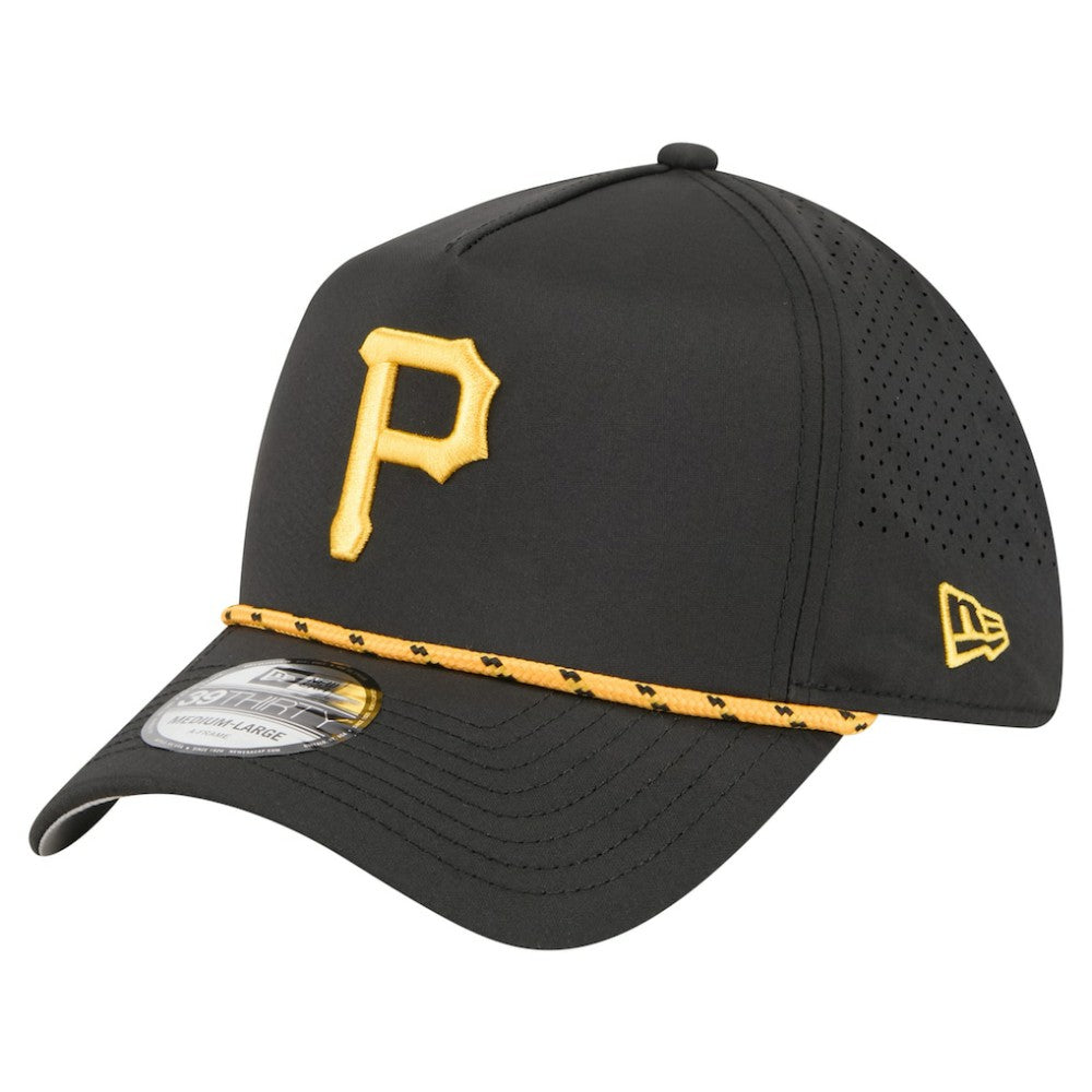 Pittsburgh Pirates 39THIRTY A-Frame Perforated Flex Hat - Black | New Era